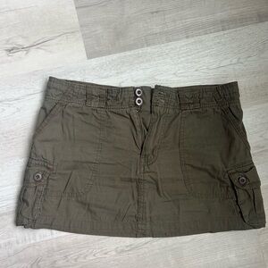 Army Green Cargo Skirt